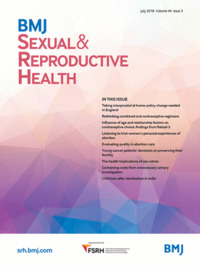 Journal cover of BMJ SRH, July 2018, Vol 44, issue 3 